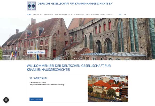 Screenshot von der Website