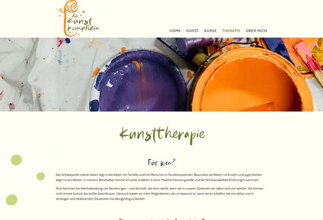 Screenshot von der Website