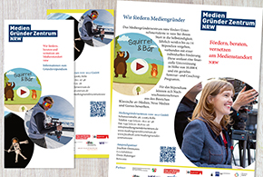 Gestaltung für Print und Internet für das Mediengründerzentrum NRW