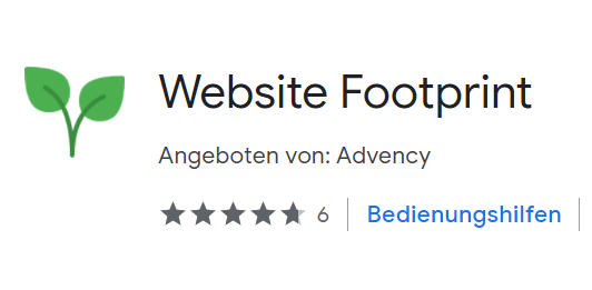 Website Footprint Erweiterung für Chrome