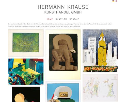 Website für den Hermann Krause Kunsthandel Köln
